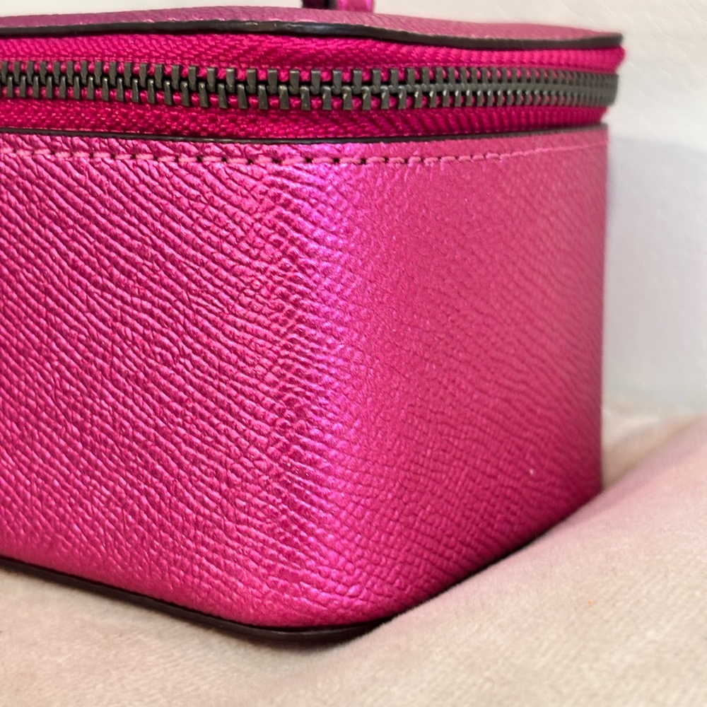 COACH Pink Metallic Leather Mini Vanity Case - Picture 4 of 14